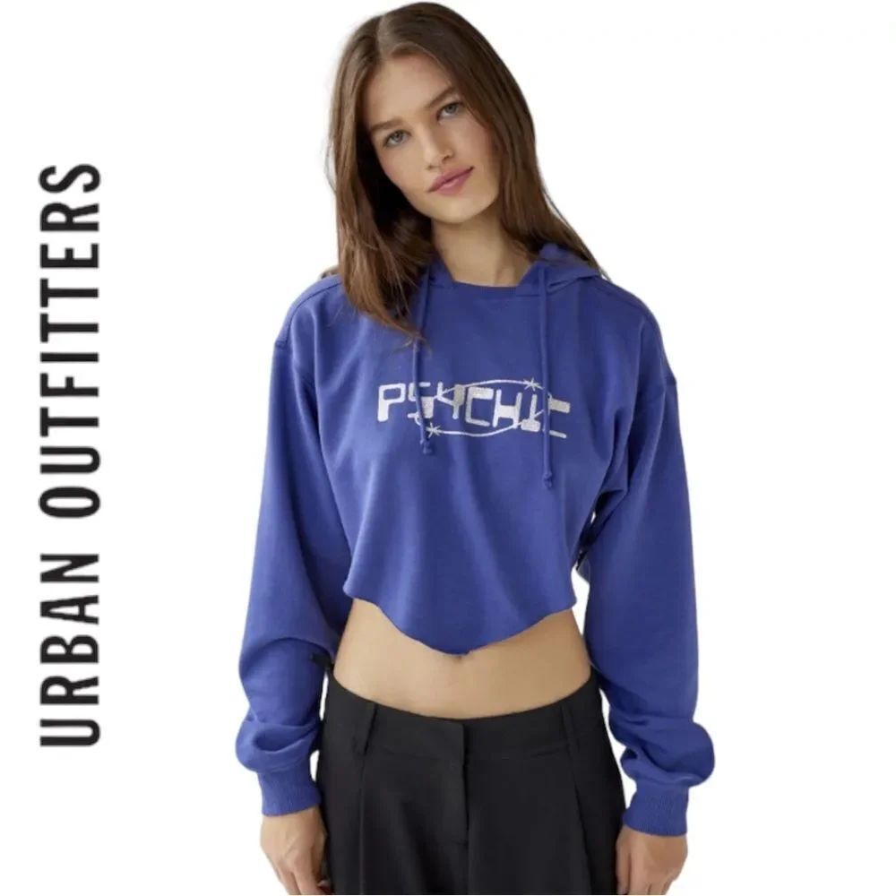 NEW UO Urban Outfitters Psychic Tide Cropped Hoodie Sweatshirt XS S M L